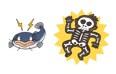 電気ナマズと感電した男性