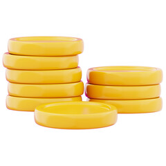 Stack of coins representing financial investment strategy icon illustration. Concept of financial growth and success 3d render illustration image