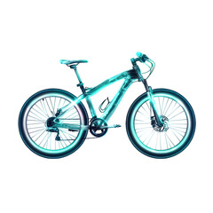 Obraz premium World Bicycle Day mountain bike, with glowing elements, realistic style, isolated on white background