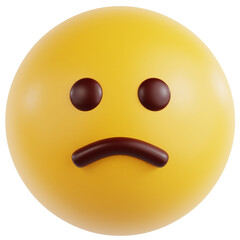 Slightly Frowning Face 3D Ilustration