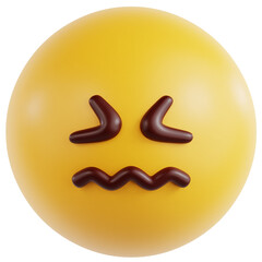 Confounded Face 3D Ilustration