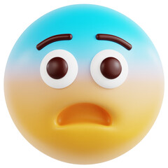 Fearful Face 3D Ilustration