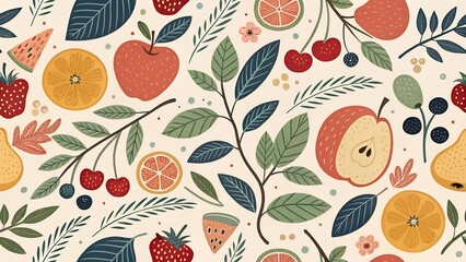 "Seamless watercolor summer background with soft brushstrokes and tropical colors. Ideal for textile, packaging, and digital wallpapers."
