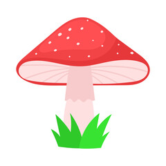 Red Mushroom Cartoon Illustration