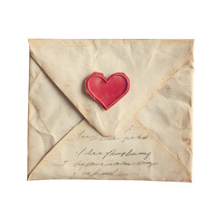 Dia dos Namorados love letter and envelope, vintage filter, HDR, isolated on white background