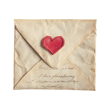 Naklejki Dia dos Namorados love letter and envelope, vintage filter, HDR, isolated on white background