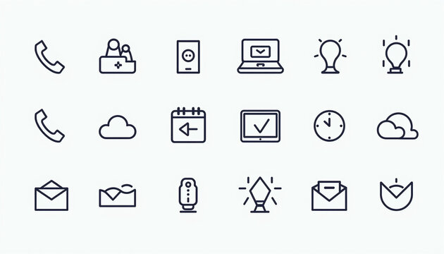 Modern Smartphone Interface Icons