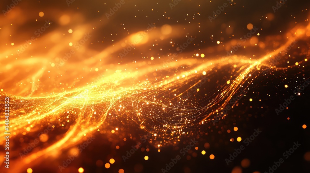 Poster abstract technology background with lines of data and glowing nodes, providing room for tech-related