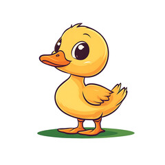 Cute duckling waddling