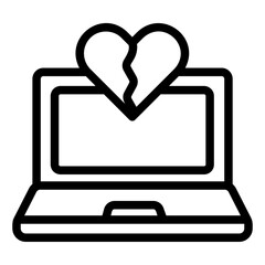 broken heart Line Icon