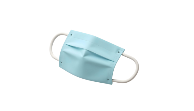 A blue surgical mask set on a transparent background, emphasizing its role in health and medical care