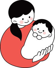 엄마와 아이 일러스트