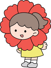 카네이션 장식을 단 아이 일러스트