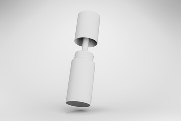 Blank packaging cosmetic without any labels intended for packaging design 3D render.
