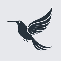 Fototapeta premium Bird Logo - Minimalist Simple Black Silhouette Logogram for Brand Identity 