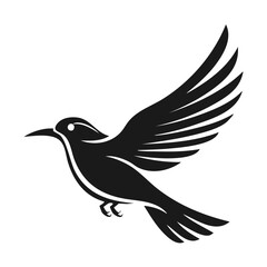 Fototapeta premium Bird Logo - Minimalist Simple Black Silhouette Logogram for Brand Identity 