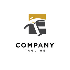 Letter E Mining Hammer Logo Icon Vector