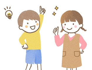 アイデアをひらめいた子供