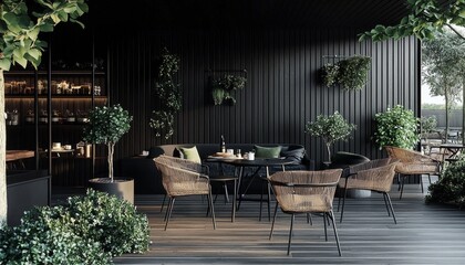 Breakfast becomes a delightful experience on this modern terrace.