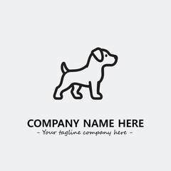 Dog illustration black and white for logo company vector image
