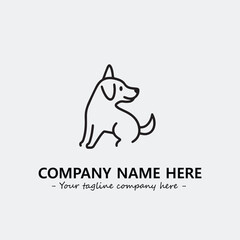 Dog illustration black and white for logo company vector image
