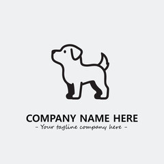 Dog illustration black and white for logo company vector image
