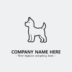 Dog illustration black and white for logo company vector image
