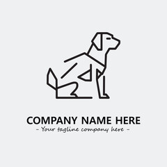 Dog illustration black and white for logo company vector image

