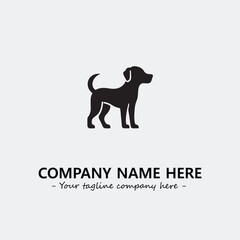 Dog illustration black and white for logo company vector image
