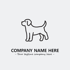 Dog illustration black and white for logo company vector image
