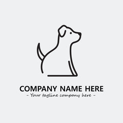 Obraz premium Dog illustration black and white for logo company vector image 