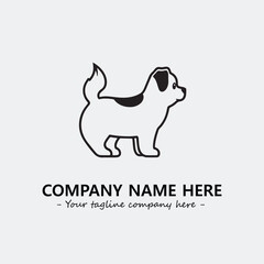Dog illustration black and white for logo company vector image
