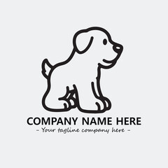 Dog illustration black and white for logo company vector image
