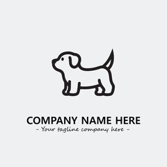 Dog illustration black and white for logo company vector image
