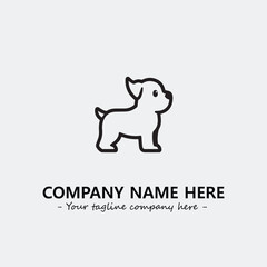 Dog illustration black and white for logo company vector image
