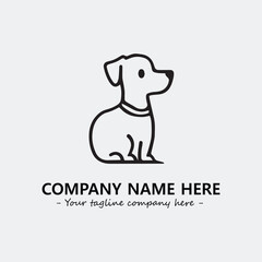 Dog illustration black and white for logo company vector image
