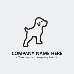 Dog illustration black and white for logo company vector image

