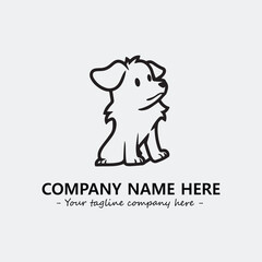 Dog illustration black and white for logo company vector image
