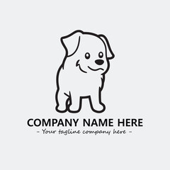 Obraz premium Dog illustration black and white for logo company vector image 