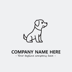Dog illustration black and white for logo company vector image
