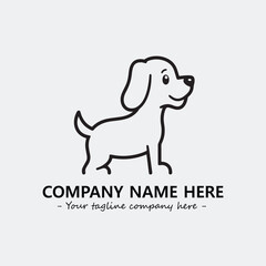 Dog illustration black and white for logo company vector image
