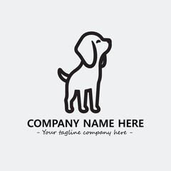 Dog illustration black and white for logo company vector image
