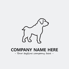 Dog illustration black and white for logo company vector image
