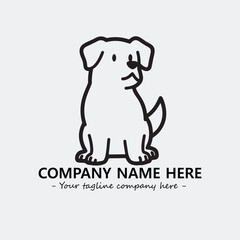 Dog illustration black and white for logo company vector image
