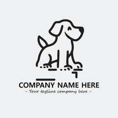 Dog illustration black and white for logo company vector image
