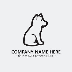 Dog illustration black and white for logo company vector image
