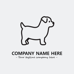 Dog illustration black and white for logo company vector image

