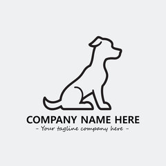 Dog illustration black and white for logo company vector image
