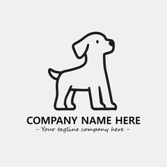 Dog illustration black and white for logo company vector image
