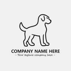 Dog illustration black and white for logo company vector image
